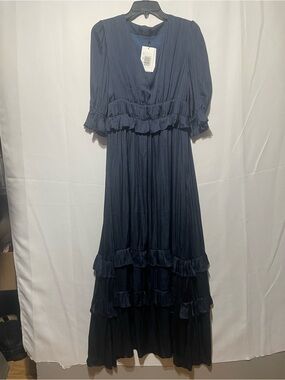 o.p.t. Black Maxi Skirt with Ruffle Waist